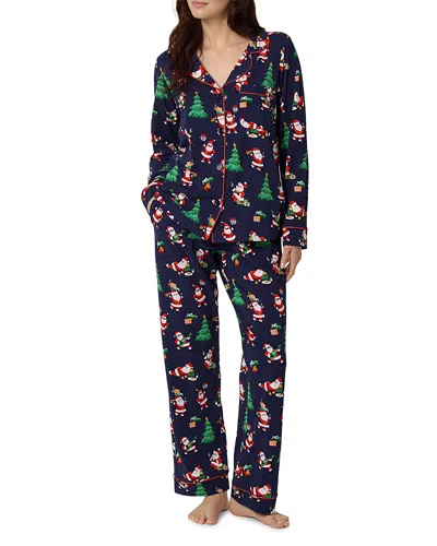 Bedhead Pajamas Santa's Night Out Cotton Stretch Knit Pajama Set In Multi