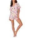 Bedhead Pajamas Printed Organic Cotton Jersey Shorty Pajama Set In Champagne Toast