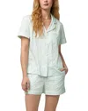 Bedhead Pajamas Short Sleeve Boxer Pajama Set In Mint D Stripe