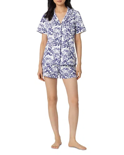 Bedhead Pajamas Short Sleeve Classic Shorty Stretch Jersey Pajama Set In Blue