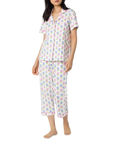 Bedhead Pajamas Short Sleeve Classic Stretch Jersey Cropped Pajama Set In Multi