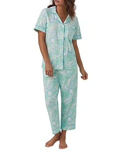 Bedhead Pajamas Short Sleeve Cropped Pajama Set In Acquatic Life