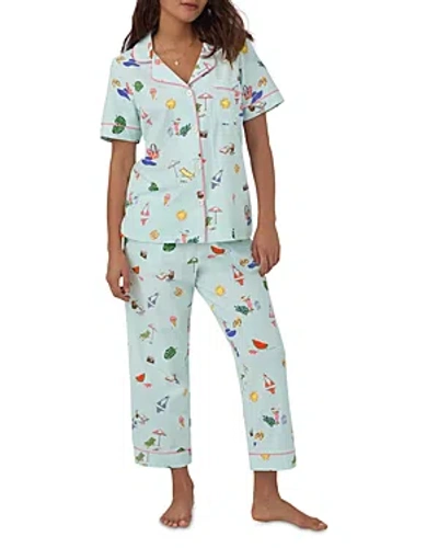 Bedhead Pajamas Short Sleeve Cropped Pajama Set In Beach Day