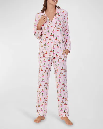 Bedhead Pajamas Snow Globes Printed Pajama Set In Multi
