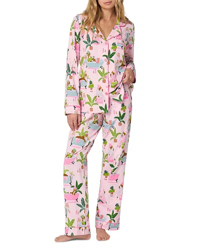 Bedhead Pajamas Spa Day Long Sleeve Classic Stretch Jersey Pajama Set In Multi