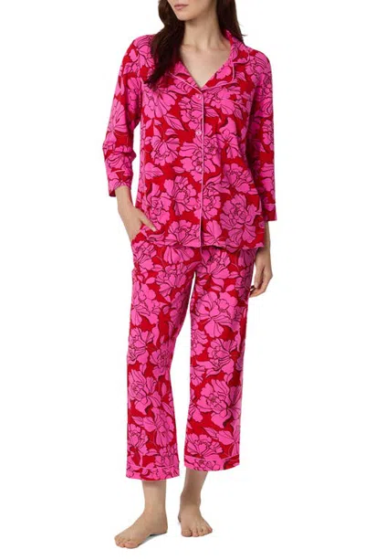 Bedhead Pajamas Stretch Cotton Cropped Pajamas In Pink