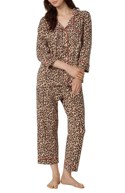 Bedhead Pajamas Stretch Cotton Cropped Pajamas In Brown