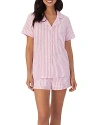 Bedhead Pajamas Striped Cotton Short Pajamas Set In Pink