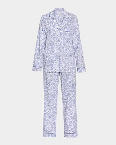 Bedhead Pajamas Striped Floral-print Pajama Set In Fairytale Forest