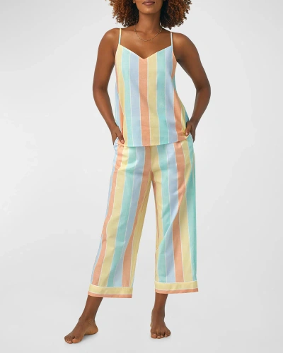 Bedhead Pajamas Striped Organic Cotton Poplin Pajama Set In Sunset Stripe