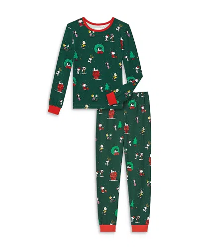 Bedhead Pajamas Unisex Peanuts Winter Holiday Long Sleeve Pajama Set - Little Kid, Big Kid