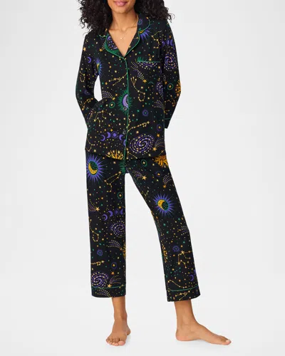 Bedhead Pajamas Women's 3/4-sleeve Cropped Pajama Set In Night Sky