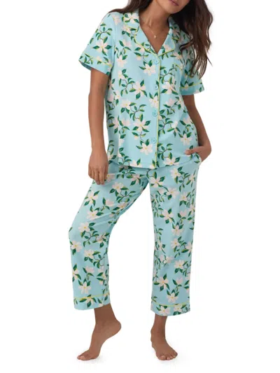 Bedhead Pajamas Women's Belle Blossoms Cotton Short-sleeve Crop Pajamas