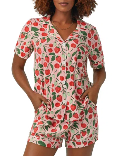 Bedhead Pajamas Women's Berry Bliss Boxer Short-sleeve Pajama Set