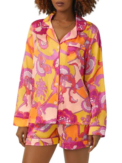 Bedhead Pajamas Women's Blossom Boxer Long-sleeve Pajama Set In Apache Bloom