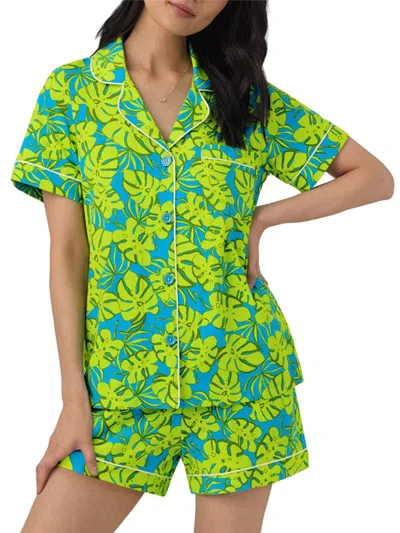 Bedhead Pajamas Women's Trina Palm Leaves Boxer Short-sleeve Pajamas