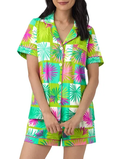 Bedhead Pajamas Women's Tropical Tile Boxer Short-sleeve Pajamas