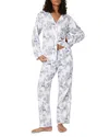 Bedhead Pajamas Woven Flannel Long Sleeve Long Pants Pajama Set In White