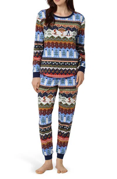 Bedhead Pajamas X Rifle Paper Co. Long Sleeve Pullover & Joggers Pajamas In Winter Fairisle