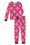 Bedhead Pajamas X Trina Turk Kids' Print Fitted Two-piece Pajamas In Space Cat