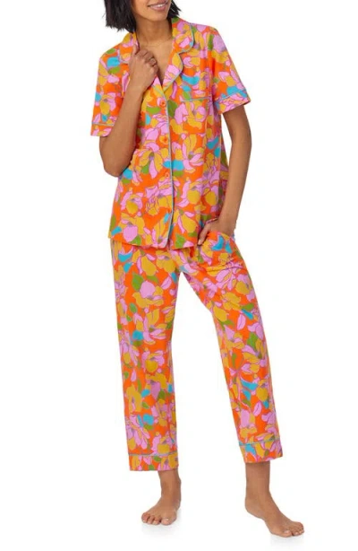 Bedhead Pajamas X Trina Turk Print Crop Stretch Jersey Pajamas In Floral