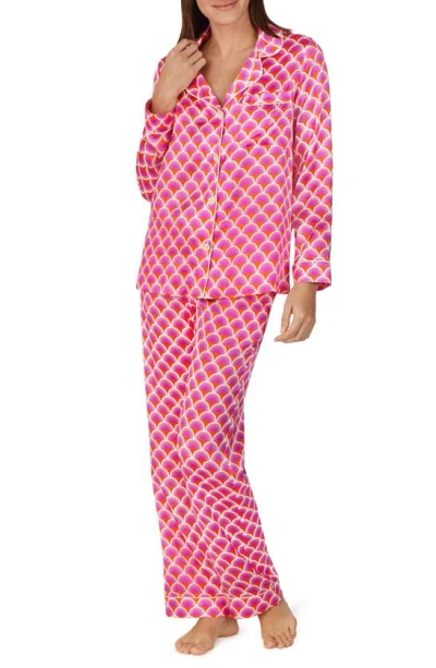 Bedhead Pajamas X Trina Turk Print Silk Pajamas In Scallop