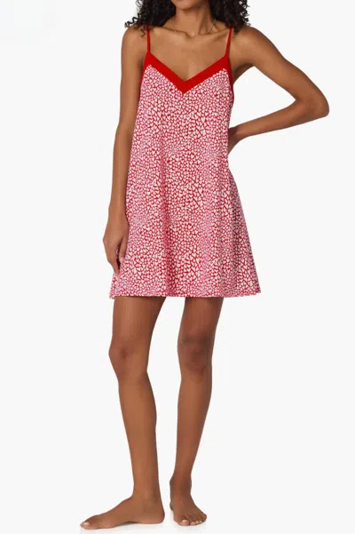 Bedhead Pjs Bursting With Love Chemise In Red/white