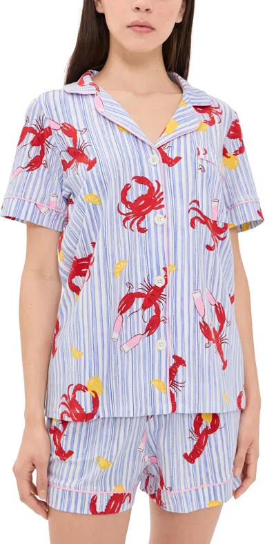 Bedhead Pjs Coastal Feast Cropped Pajama Set Coastal Feast In Multi
