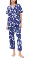 Bedhead Pjs Cotton Jersey Knit Classic Cropped Pjs Isabella Flora In Isabella Flora