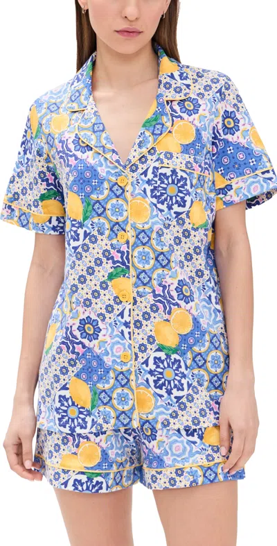 Bedhead Pjs Cotton Jersey Knit Classic Shorty Pjs Majolica