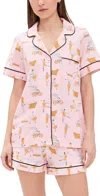 Bedhead Pjs Cotton Jersey Knit Classic Shorty Pjs Say Yes To Pasta In Say Yes To Pasta
