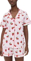 Bedhead Pjs Cotton Knit Short Sleeve Short Pj Set Berry Souffle In Berry Souffle