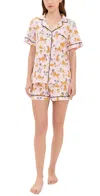 Bedhead Pjs Cotton Knit Short Sleeve Short Pj Set Tennis Cheetahs In Tennis Cheetahs