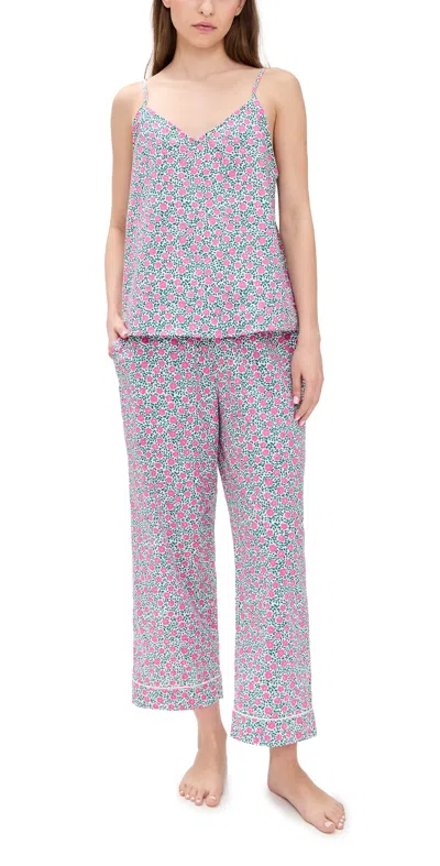 Bedhead Pjs Cotton Poplin Woven Cami Cropped Pj Set Petite Petunias