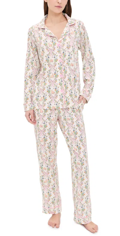Bedhead Pjs Long Sleeve Long Pants Pajama Set Bunny Blooms In Multi