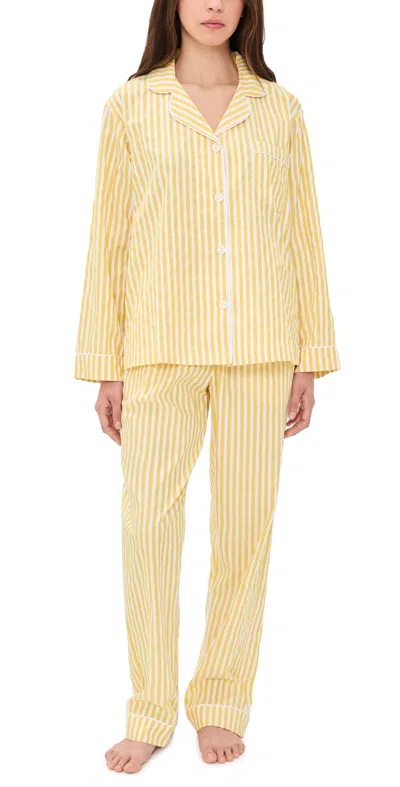 Bedhead Pjs Long Sleeve Yellow 3-d Stripe Pajamas Yellow 3d Stripe In Multi