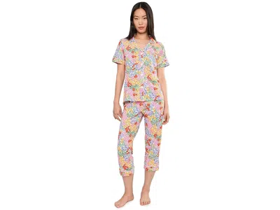 Bedhead Pjs Petite Short Sleeve Cropped Cotton Knit Pajama Set In Multi