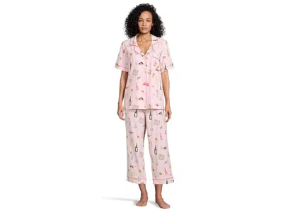 Bedhead Pjs Short Sleeve Classic Cropped Pj Set In Pink
