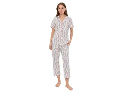 Bedhead Pjs Short Sleeve Cropped Cotton Knit Pajama Set