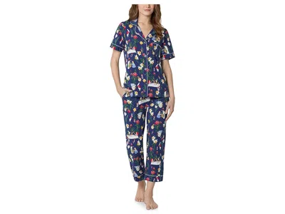 Bedhead Pjs Short Sleeve Cropped Cotton Knit Pajama Set