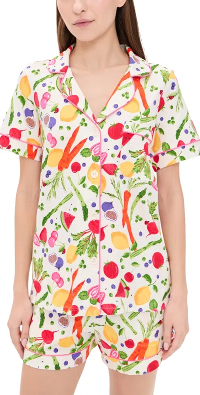 Bedhead Pjs Short Two-piece Pajama Set Organic Garden In Multi