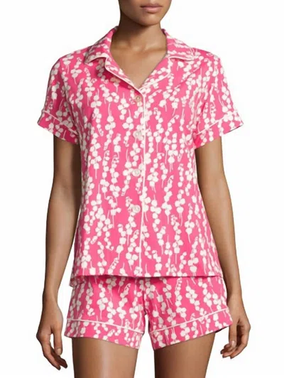 Bedhead Pjs Stretch S/s Classic Shorty Pj Set In Pink