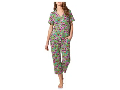 Bedhead Pjs X Trina Turk Short Sleeve Classic Stretch Jersey Cropped Pj Set