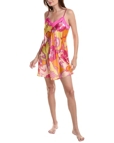 Bedhead X Trina Turk Silk Chemise In Pink