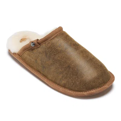 Bedroom Athletics Men's Brown Keifer - Double Faced Sheepskin Mule - Distressed Coffee