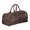 Bedroom Athletics Men's Giannini - Large Distressed Leather Weekend Holdall Bag - Brown In Brown