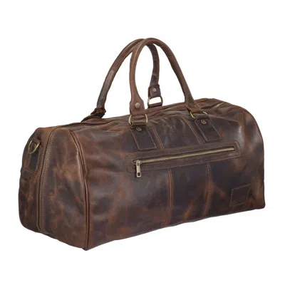 Bedroom Athletics Men's Giannini - Large Distressed Leather Weekend Holdall Bag - Brown