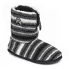 Bedroom Athletics Men's Teddy - Sherpa Slipper Boot - Grey Stripe In Gray