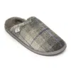 Bedroom Athletics Men's William - Harris Tweed Mule Slippers - Grey / Charcoal Check In Grey