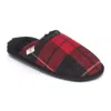Bedroom Athletics Men's William - Harris Tweed Mule Slippers - Red / Black Check In Red